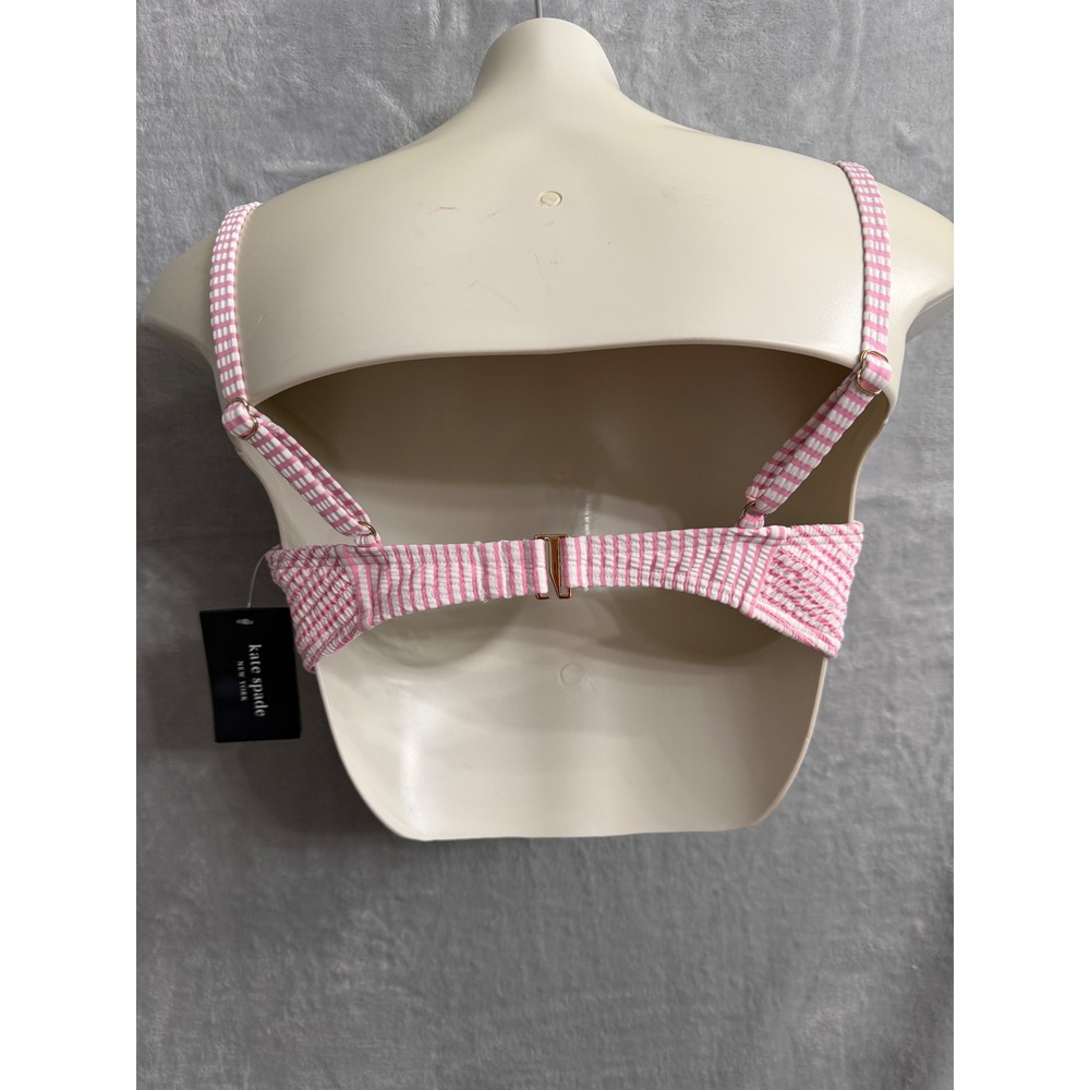 Kate Spade New York Pink White Smocked Bikini Bra Top. NWT. XS - Picture 5 of 9